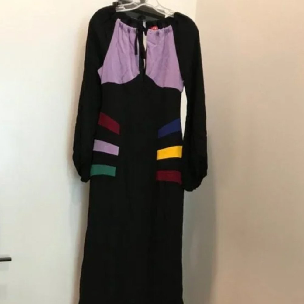 STAUD Pacha Colorblock Pattern Maxi Dress New